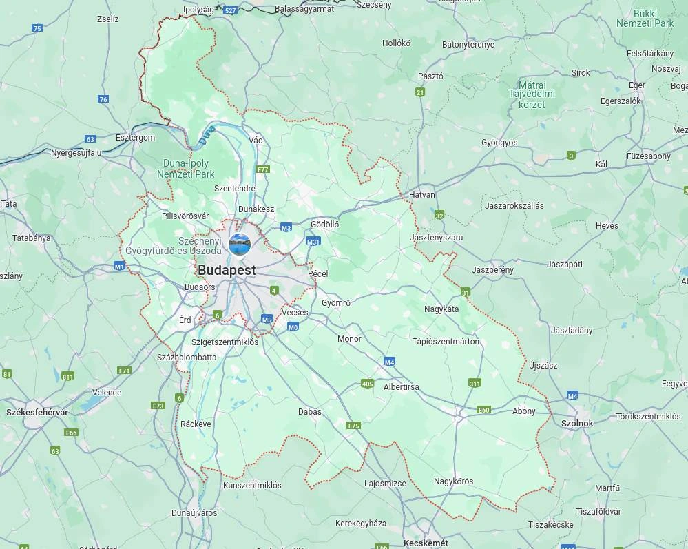 Budapest kerületei és Pest megye városai