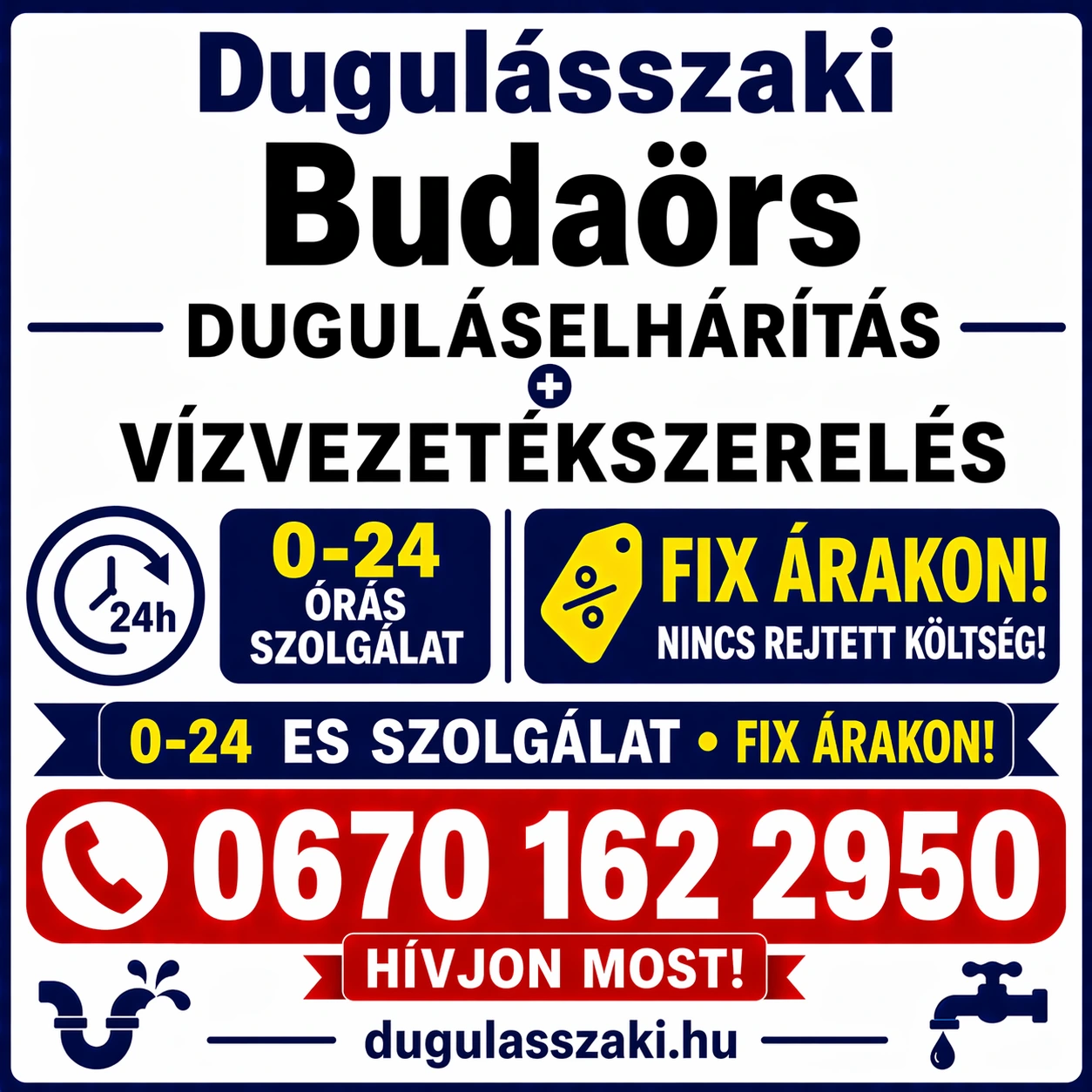 Duguláselhárítás és vízvezetékszerelés Budaörs területén